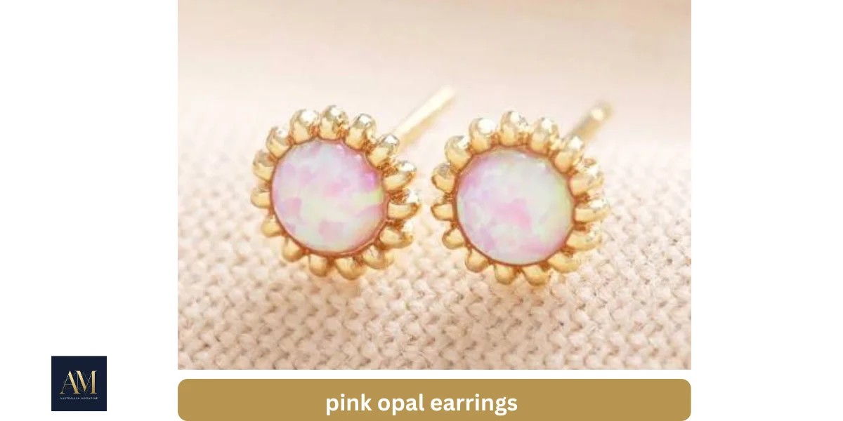 pink opal earrings